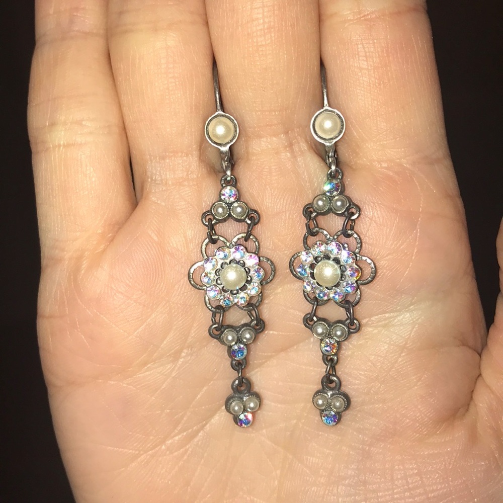 Michal Negrin Flower Hanging Earrings